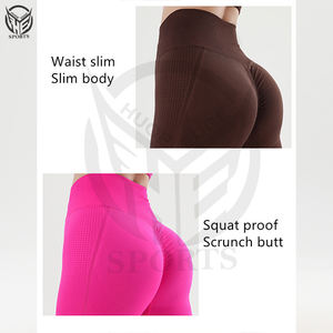 Ropa deportiva de alta calidad, 75% nailon, 25% spandex, leggings de cintura alta para yoga y gimnasio, venta al por mayor para mujer. - Product Image 5