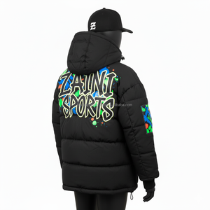 Chaqueta acolchada para mujer, 380 GSM, tela de poliéster, diseño de panel de bloque de color con logotipo personalizado, chaqueta acolchada para mujer - Product Image 5