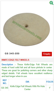 Knife <b>Edge</b> Felt Wheels GS 345 Jewelry <b>Tools</b> for Jewelers - Product Image 2