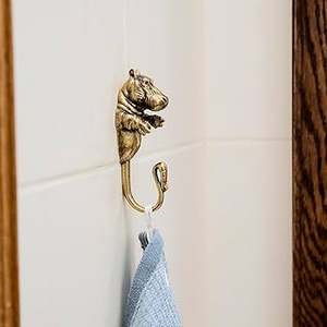 Gancho de Pared Clásico Hecho a Mano de Latón con Incrustaciones Decorativas Blancas, Gancho Individual de Metal para Decoración de Pared de Baño o Dormitorio - Product Image 6