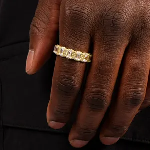 Traditional Trendy <b>Emerald</b> <b>Band</b> <b>Ring</b> Inlay Technology Claw Setting Religious Style For Every Place - Product Image 4