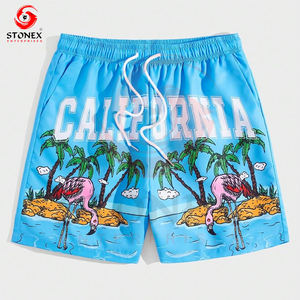 Shorts de sport en maille de haute qualité pour hommes, ensembles de streetwear à la mode avec tissu en toile tricoté avec logo - Product Image 1