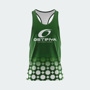 Men's Gym Muscle Fit Tank Tops 100% Polyester Woven Plain Dyed Quick Dry Breathable Front <b>Logo</b> Fitness Workout - Product Image 5