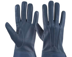 Fábrica promocional 100% cuero genuino puños largos portadores Pipers Drummers Blue Gauntlets Mittens - Product Image 5