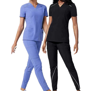 2025 OEM Service New Trend Modern Athletic <b>Scrub</b> <b>Set</b> for Women - Modern V-Neck <b>Scrub</b> Top Yoga <b>Scrub</b> Pants - Product Image 2