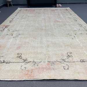 Alfombra Turca, Alfombra Grande de 6.5x10.1 pies, Alfombra de Lana Blanca y Roja - Product Image 2