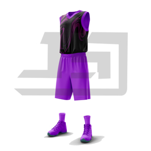 Conjunto de Camiseta y Pantalones Cortos de Baloncesto para Equipo Profesional, Sublimados, Sin Mangas, 100% Poliéster, Correa Ajustable, Cierre con Cordón - Product Image 3