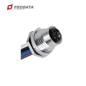 M12 femelle 4 broches Code L câble droit à montage arrière IP67 connecteurs automobiles étanches - Product Image 3