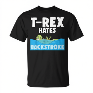 Camiseta de Natación con Gráfico de Dinosaurio 'T-Rex Hates Backstroke Swimming', Producto Promocional Premium - Product Image 2