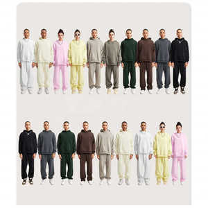 Ensemble de sweat à capuche chaud d'hiver avec fermeture à glissière en polaire brodée pour vêtements de sport Styled as Mens Track Suit - Product Image 5