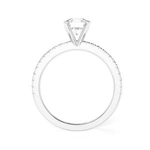 Canary Vivid Yellow Round Cut Diamond Solitaire avec Accents Bague de fiançailles pour femme - Product Image 5