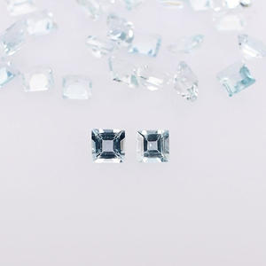 Natural Brazilian <b>Aquamarine</b> 3x3mm Square Cut 5.45 Cts 40 Pcs Loose Gemstone Lot for Jewelry Making - Product Image 1