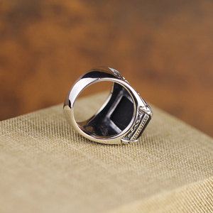 원래 925 남자 실버 반지 마노 돌 반지 보석 925 실버 보석 좋은 반지 스털링 실버 925 보석 - Product Image 5