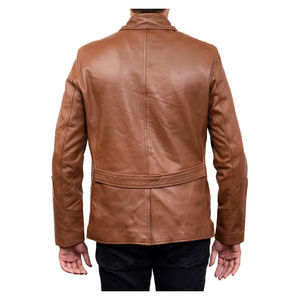 Veste en cuir de motard vintage unisexe vêtements d'extérieur en cuir véritable vêtements de mode élégants et chauds design personnalisé en gros - Product Image 5