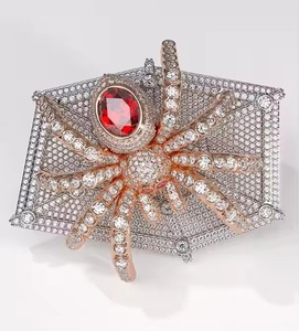 Conception personnalisée unisexe en argent sterling fin style Hip Hop VVS Moissanite bague en diamant pour la vente à l'exportation de l'Inde - Product Image 1