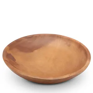 Tazón de madera artesanal, plato para servir de madera natural, decoración rústica para la cocina, vajilla ecológica, comedor minimalista para el hogar - Product Image 6