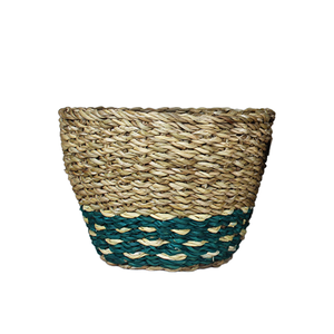 Biodegradable Jute <b>Seagrass</b> Planter Baskets Handle Multipurpose Garden Flowerpot Storage Basket for Home Office Nursery Decor - Product Image 1