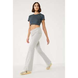 Pantalons de yoga confortables en coton lourd lavé - Product Image 1