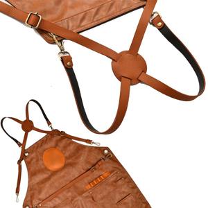 Style High Quality Adult Size Adjustable Fashion Cross Back <b>Apron</b> With Pockets LPN-0069 - Product Image 5