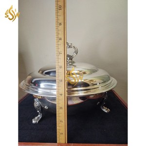 จานก้นลึกทรงกลมมาใหม่ล่าสุดสำหรับเสิร์ฟอาหารบนโต๊ะเครื่องใช้สำหรับงานเลี้ยงตกแต่งภาชนะใส่อาหารหม้อร้อน - Product Image 1