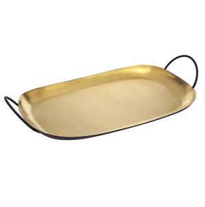 Plateau de service en métal au design martelé pour servir des collations et des boissons pour la maison et l'hôtel Plateaux de service en argent de forme ovale - Product Image 4