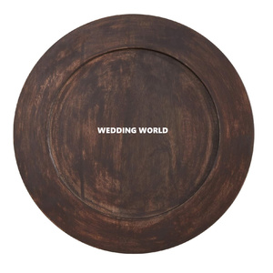Forme ronde de qualité supérieure nouvelle assiette en bois fantaisie concepteur fait à la main Restaurant Ware vente chaude en gros assiette en bois - Product Image 5