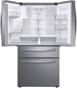 Elevate Your Kitchen with the 28 Cu. Ft. 4-<b>Door</b> French <b>Door</b> Refrigerator with Touch <b>Screen</b> – Stainless Steel Excellence NEW - Product Image 1