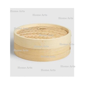 Boîte Dim Sum de nourriture de forme ronde de conception unique de vapeur en bambou de restaurant en bois de qualité supérieure pour les meilleures ventes - Product Image 1