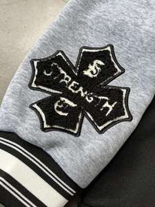 Veste à capuche hiver collège baseball personnalisée hommes noir laine sensation corps gris clair manches Varsity vêtements d'extérieur Streetwear - Product Image 5