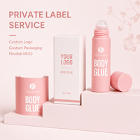 Colle corporelle en gros, fournisseur en vrac, logo personnalisé, transparente comme du cristal, hypoallergénique, à base d'eau, écologique, tenue forte et résistante à la transpiration
