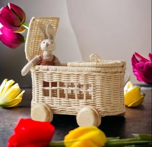 Carrito de juguete de ratán Natural al mejor precio, carrito de cesta portátil para guardería, carrito de bebé de ratán hecho a mano, regalo para niños de 3 años en adelante - Product Image 5