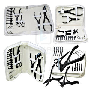 Pro in Tape Press Hair Extension <b>Pliers</b> <b>C</b> Shape Needles Hair Styling <b>Clips</b> Small Hair Cutting Scissor in Black Matte Color - Product Image 6