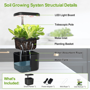 Pot intelligent avec système hydroponique intelligent, pot de fleurs pour plantes d'intérieur, lumière pour plantes, <span class=keywords><strong>pots</strong></span> de fleurs paresseux - Product Image 3