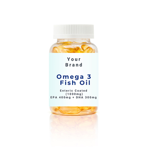 1000มก. โอเมก้าแคปซูล-3น้ำมันปลาที่มี400มก. และ300มก. DHA ฉลากส่วนตัวสำหรับผลิตภัณฑ์เสริมสุขภาพ - Product Image 1