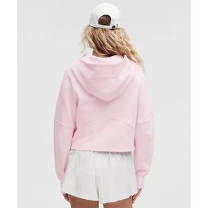 Sudadera Corta Elegante y Versátil para Invierno, con Cierre de Cremallera de un Cuarto, Diseño Moderno con Estampado Puff, Sudadera con Capucha para Mujer - Product Image 4