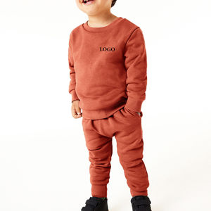 2025 à la mode deux pièces surdimensionné enfants survêtement ensemble/en gros solide plaine hiver personnaliser Logo unisexe enfants survêtement ensembles - Product Image 5