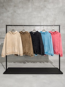 Sweat à capuche vintage poids lourd hommes lavage à l'acide en détresse sweat à capuche imprimé bouffant sweats à capuche personnalisés 100% coton luxe 450gsm éponge française - Product Image 6