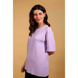 T-shirt d'été classique à col ras du cou, manches détaillées Schiffli, tissu doux, coupe régulière, respirant, séchage rapide pour un port quotidien sans effort - Product Image 5