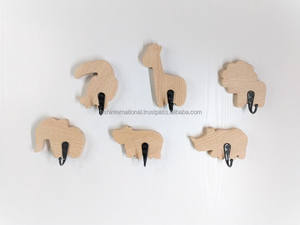 Gran oferta, bonitos ganchos de pared de animales de la selva, ganchos de pared de madera decorativos, gancho de pared de haya - Product Image 2