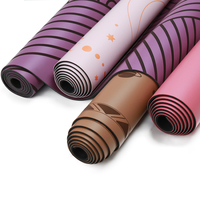 Tapis de yoga en caoutchouc naturel antidérapant en gros, motif personnalisé, ligne d'alignement laser, tapis de yoga en PU pour studio de fitness