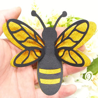 12 pièces 3D en trois dimensions petite abeille peinture murale dessin animé autocollant mural fond mur décors pour la maison