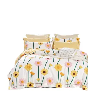 Tela para lençóis de cama padrão floral poliéster, microfibra impressa personalizada 100% poliéster 100d tsarja 900