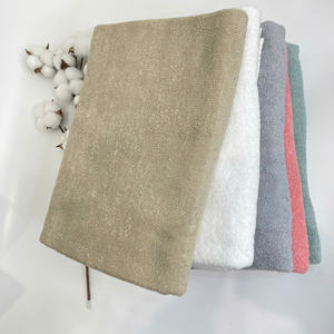 Haute qualité 100% coton 340gsm serviette de bain Rectangle tricoté Textiles de maison couleur unie bonne capacité d'absorption bonne qualité naturel - Product Image 3