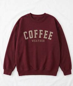 Sudadera de Felpa Personalizada con Bordado de Letras en la Parte Delantera para Mujer, Cuello Redondo, Informal, Otoño Invierno, Servicio OEM - Product Image 2
