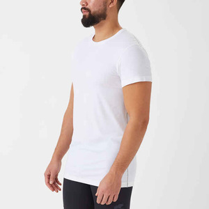 Camiseta blanca básica de diseño para hombre, camisetas personalizadas en blanco, alta calidad, 100% de algodón, venta al por mayor - Product Image 2