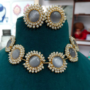 Gargantilla india de aspecto auténtico, conjunto de gargantilla de diseñador de moda, joyería de moda india para mujeres y niñas, ropa de fiesta - Product Image 1