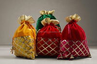 Sac indien en velours pour cadeaux de mariage, pochette à retour pour faveurs, pochettes pour bijoux, pièces