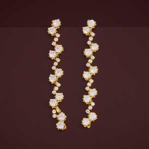 Boucles d'oreilles pendantes géométriques en argent 925 avec pampilles, émeraudes, perles, diamants, turquoises et rubis, modèle 183122, idéales pour mariage, fête, cadeau ou usage religieux - Product Image 4