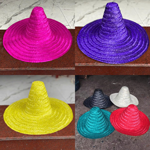 Traditional Mexican Straw <b>Hat</b> - Beautiful Wide Brim Palm Leaf <b>Hat</b> for Beach, Halloween Straw <b>Hat</b> Parties, Outdoor Straw <b>Hat</b> - Product Image 6