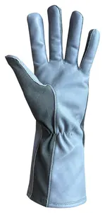 Gants de vol verts résistants à la chaleur en cuir et tissu tricoté en aramide, gants de sécurité pour pilotes - Product Image 4